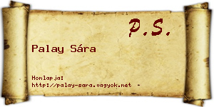 Palay Sára névjegykártya